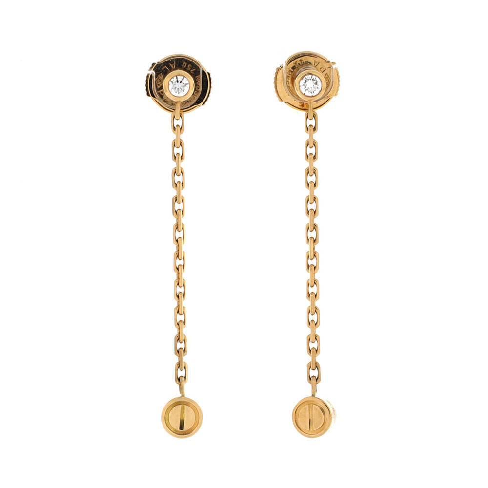 Cartier Love Drop Earrings 18K Yellow Gold and Diamonds